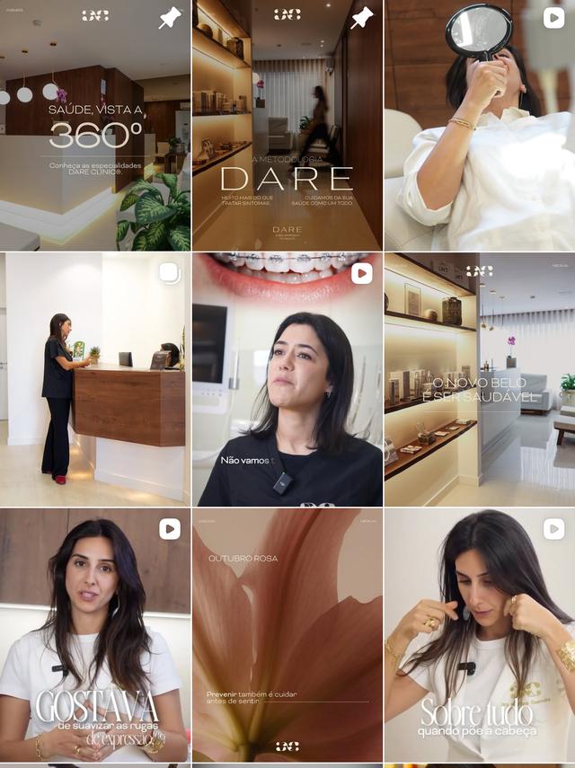 Feed de Instagram da Dare Clinic