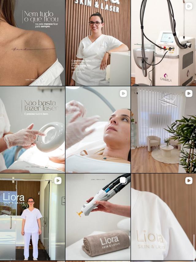 Feed de Instagram da Liora Skin & Laser